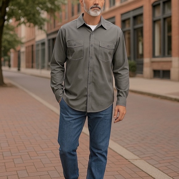 Columbia OMN SHADE SUN PROTECTION LG Classic Long Sleeve Button-Down Dress Shirt - Picture 1 of 5